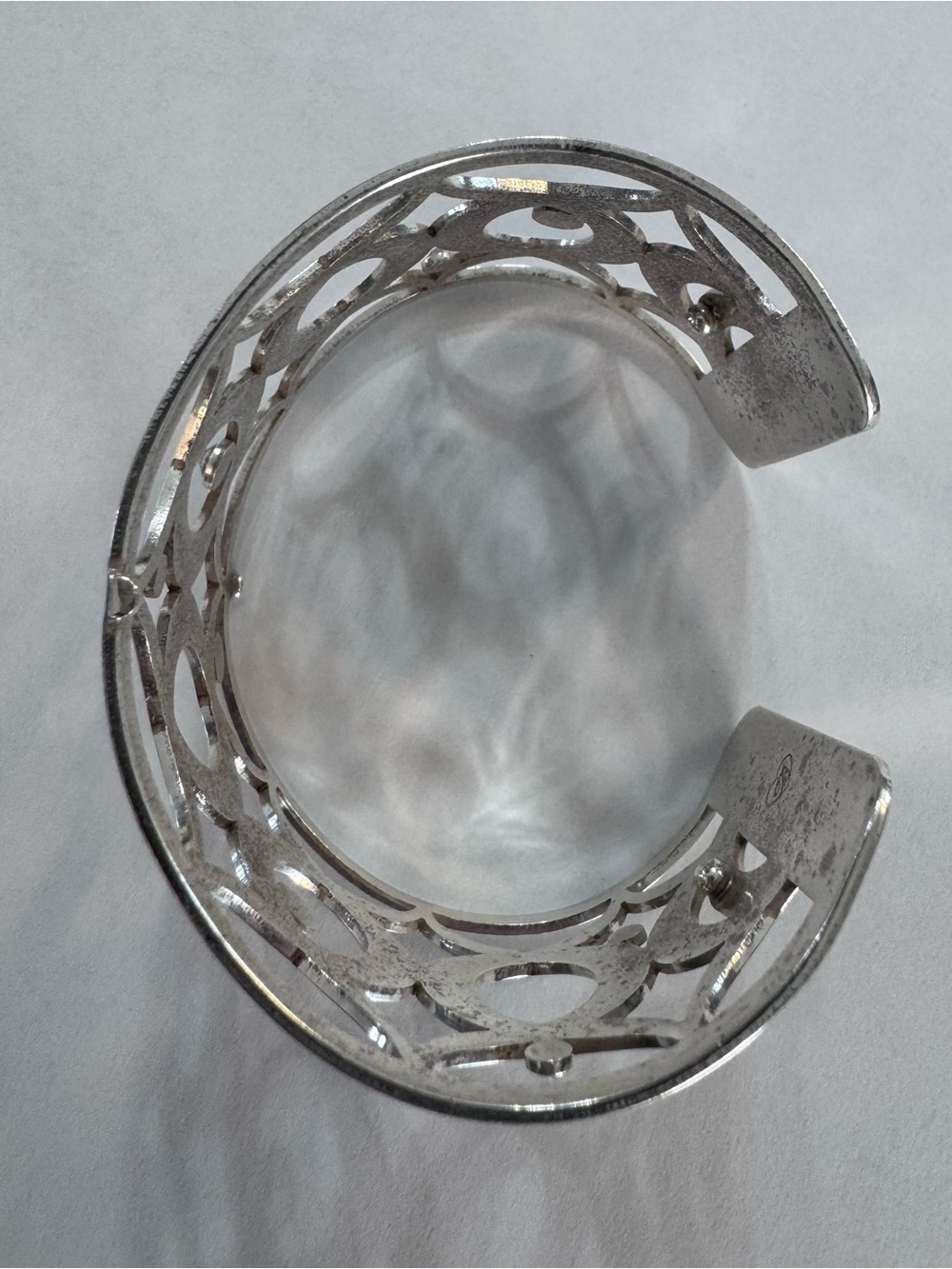 BRIGHTON Silver Decorative Cutout Cuff Bracelet - Women Accessories - Picture 3 of 8